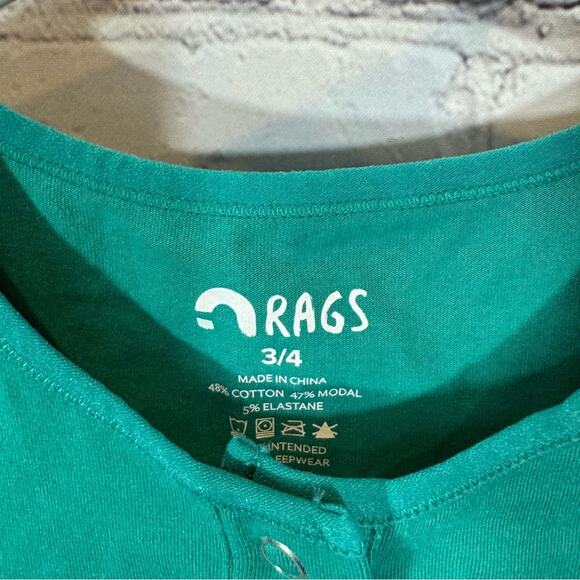 Rags to Raches Teal Green Shortie Romper - Picture 2 of 3